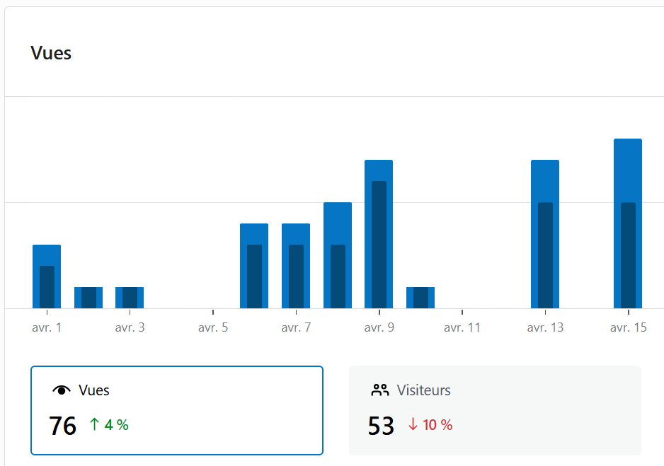 Capture d'écran : génération de rapports de fréquentation WordPress